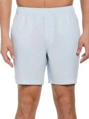 Southern Proper Blue & White Striped Seersucker Shorts Size XL